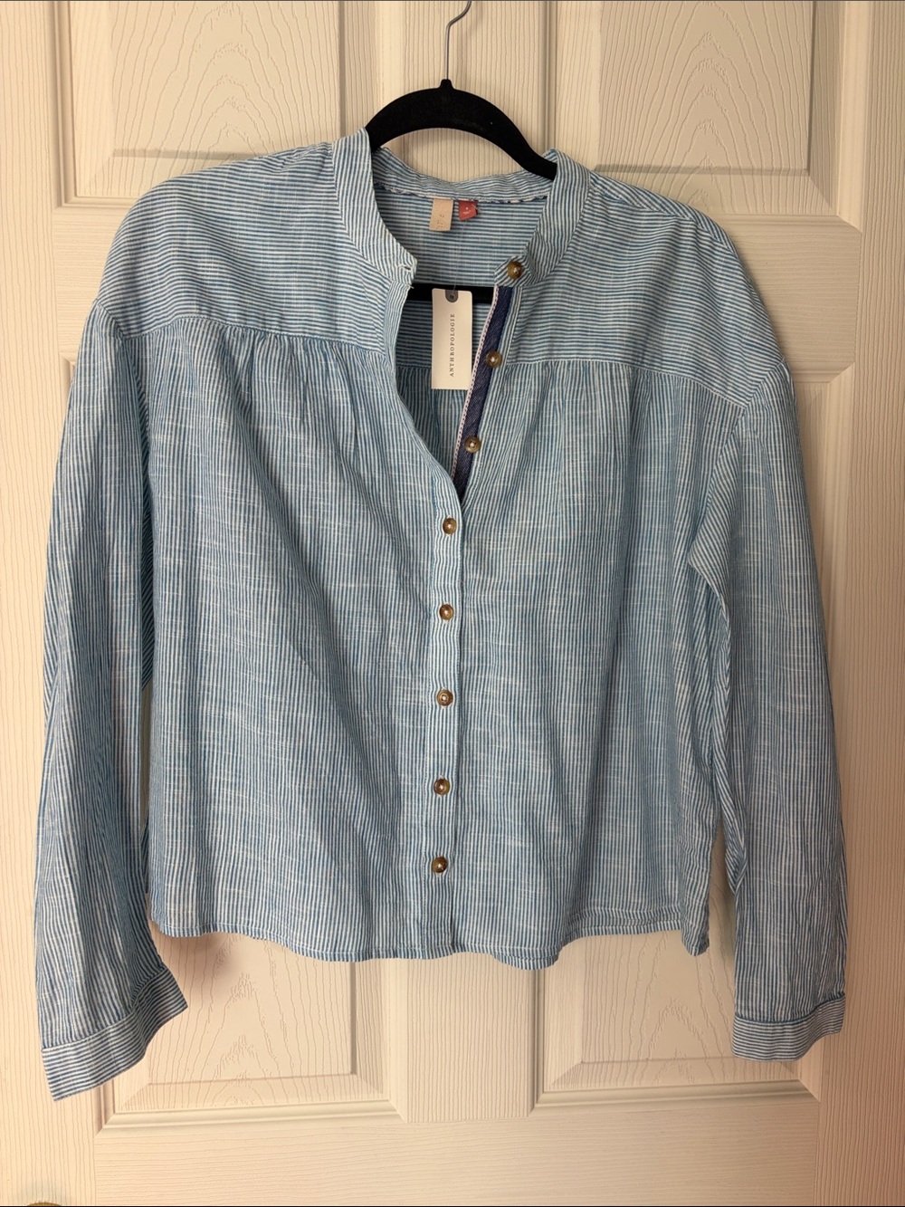 PILCRO
Anthropologie Light Blue Striped Button-Down Blouse